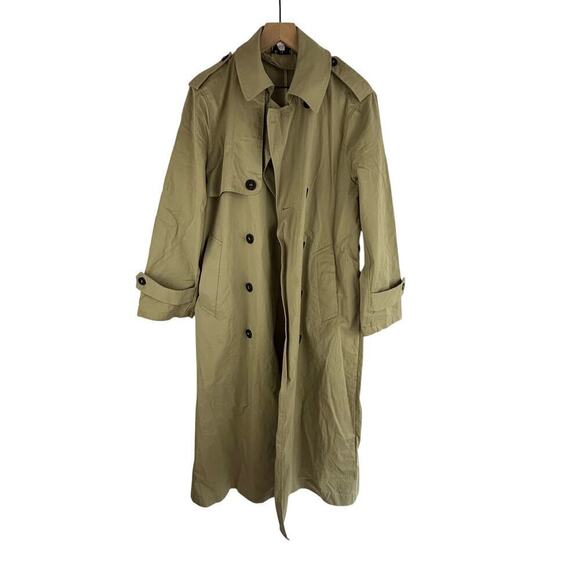 Topshop Jackets & Blazers - Topshop Trench Coat Khaki Long Coat XS Topshop 2in1 borg trench coat in …